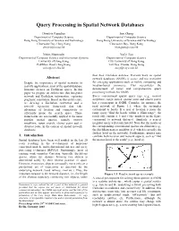 Query Processing in Spatial Network Databases