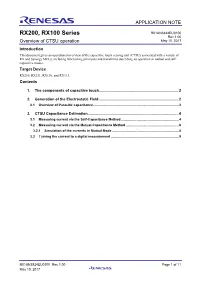 RX200, RX100 Series Application Note Overview of CTSU Operation