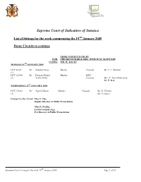 Supreme Court List for the Week of the 19Th January