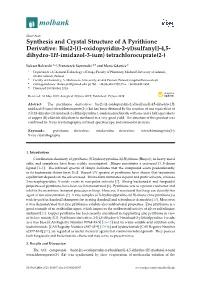 Synthesis and Crystal Structure of a Pyrithione Derivative: Bis {2-[(1