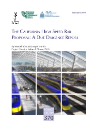 The California High Speed Rail Proposal: a Due Diligence Report