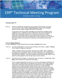 199Th Technical Meeting Program
