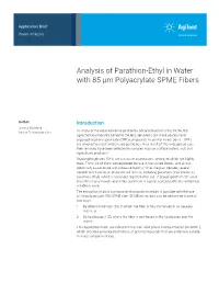 Analysis of Parathion-Ethyl in Water with 85 Μm Polyacrylate SPME Fibers
