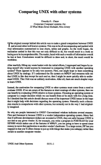 Comparing UNIX with Other Systems