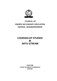 Courses of Studies in Arts Stream