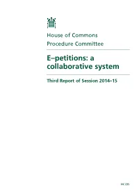 E-Petitions: a Collaborative System 1