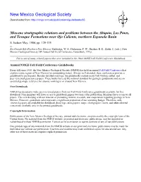 Miocene Stratigraphic Relations and Problems Between the Abiquiu, Los Pinos, and Tesuque Formations Near Ojo Caliente, Northern Espanola Basin S