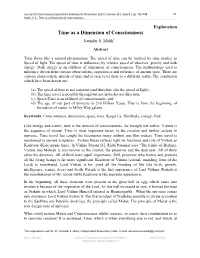 Time As a Dimension of Consciousness