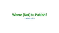 Where to Publish?