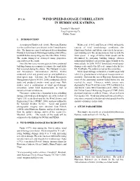 Wind Speed-Damage Correlation in Hurricane Katrina