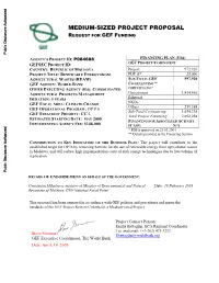 Medium Sized Project Proposal
