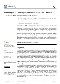 Rotifer Species Diversity in Mexico: an Updated Checklist
