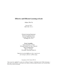 Towards Effective and Efficient Learning at Scale