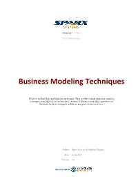 Business Modeling Techniques