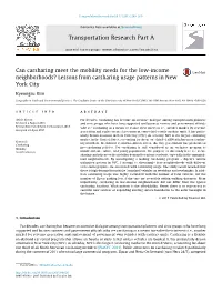 Can Carsharing Meet the Mobility Needs for the Low-Income Neighborhoods? Lessons from Carsharing Usage Patterns in New York City