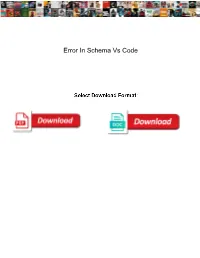 Error in Schema Vs Code