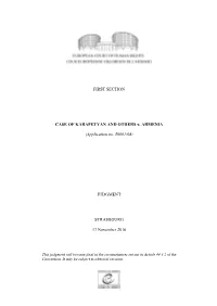 FIRST SECTION CASE of KARAPETYAN and OTHERS V