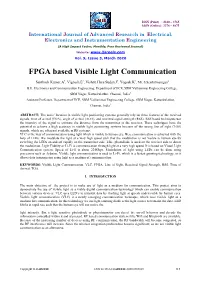 FPGA Based Visible Light Communication