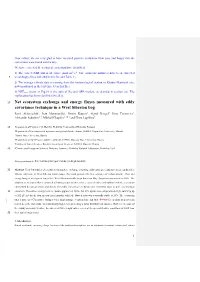 Net Ecosystem Exchange and Energy Fluxes Measured with Eddy