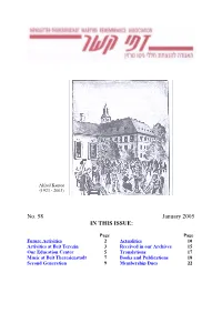 No. 58 January 2005 in THIS ISSUE