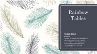 Rainbow Tables