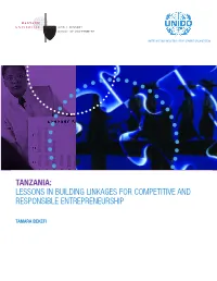 Tanzania: Lessons in Building Linkages for Competitive and Responsible Entrepreneurship