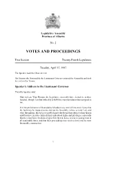 Votes and Proceedings