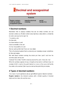 2Decimal and Sexagesimal System