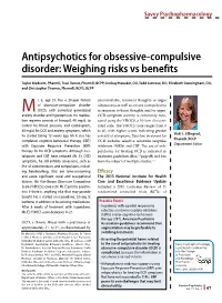Antipsychotics for Obsessive-Compulsive Disorder: Weighing Risks Vs Benefits