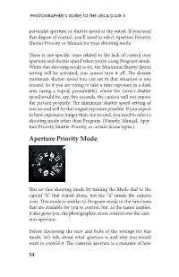 Aperture Priority Mode