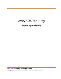 AWS SDK for Ruby Developer Guide