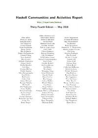 Haskell Communities and Activities Report
