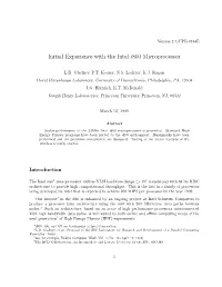 Initial Experience with the Intel I860 Microprocessor