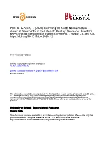 Pohl, B., & Allen, R. (2020). Rewriting the Gesta Normannorum Ducum At