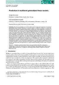 Prediction in Multilevel Generalized Linear Models