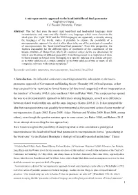 1 a Microparametric Approach to the Head-Initial/Head-Final Parameter