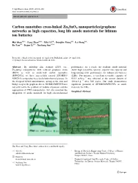 Carbon Nanotubes Cross-Linked Zn2sno4 Nanoparticles/Graphene Networks As High Capacities, Long Life Anode Materials for Lithium Ion Batteries