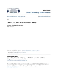 Emotion and Pain Effects on Tunnel Memory