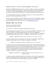 FIELDING, FRED: Files, 1981-1986 – REAGAN LIBRARY COLLECTIONS