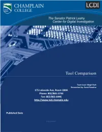 Forensic Tool Comparison