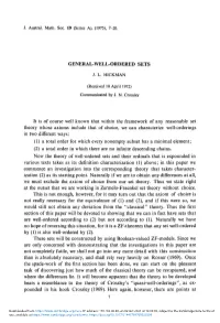 General-Well-Ordered Sets