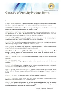 Glossary of Annuity Product Terms