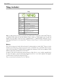 Ning (Website) 1 Ning (Website)