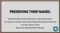 Preserving Their Names