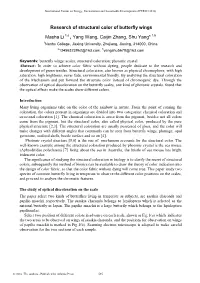 Research of Structural Color of Butterfly Wings Masha