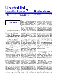 70/2000, Uradne Objave
