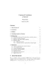 Canonical Correlation a Tutorial