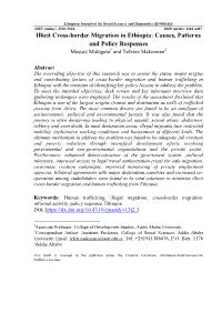 Illicit Cross-Border Migration in Ethiopia: Causes, Patterns and Policy Responses Messay Mulugeta1 and Teferee Makonnen2