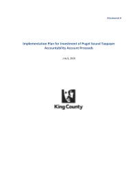 Implementation Plan for Investment of Puget Sound Taxpayer Accountability Account Proceeds