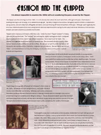 It Is Almost Impossible to Examine the 1920S Without Considering the Panic Caused by the Flapper